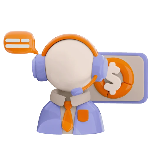 illustration 3D d'une personne avec un casque, au téléphone