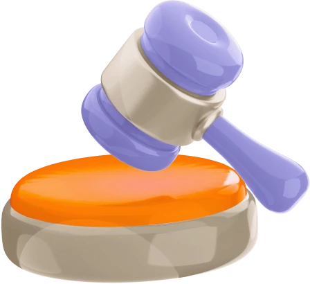 illustration 3D d'un marteau de juge