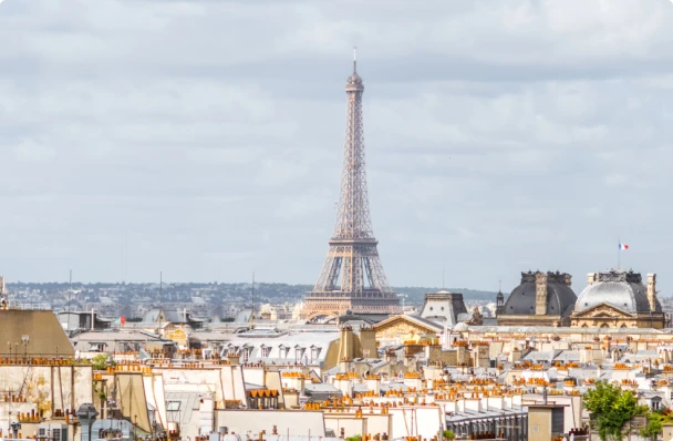 les toits de Paris, avec la tour Eiffel en arrière-plan