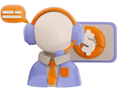 illustration 3D d'une personne avec un casque, au téléphone